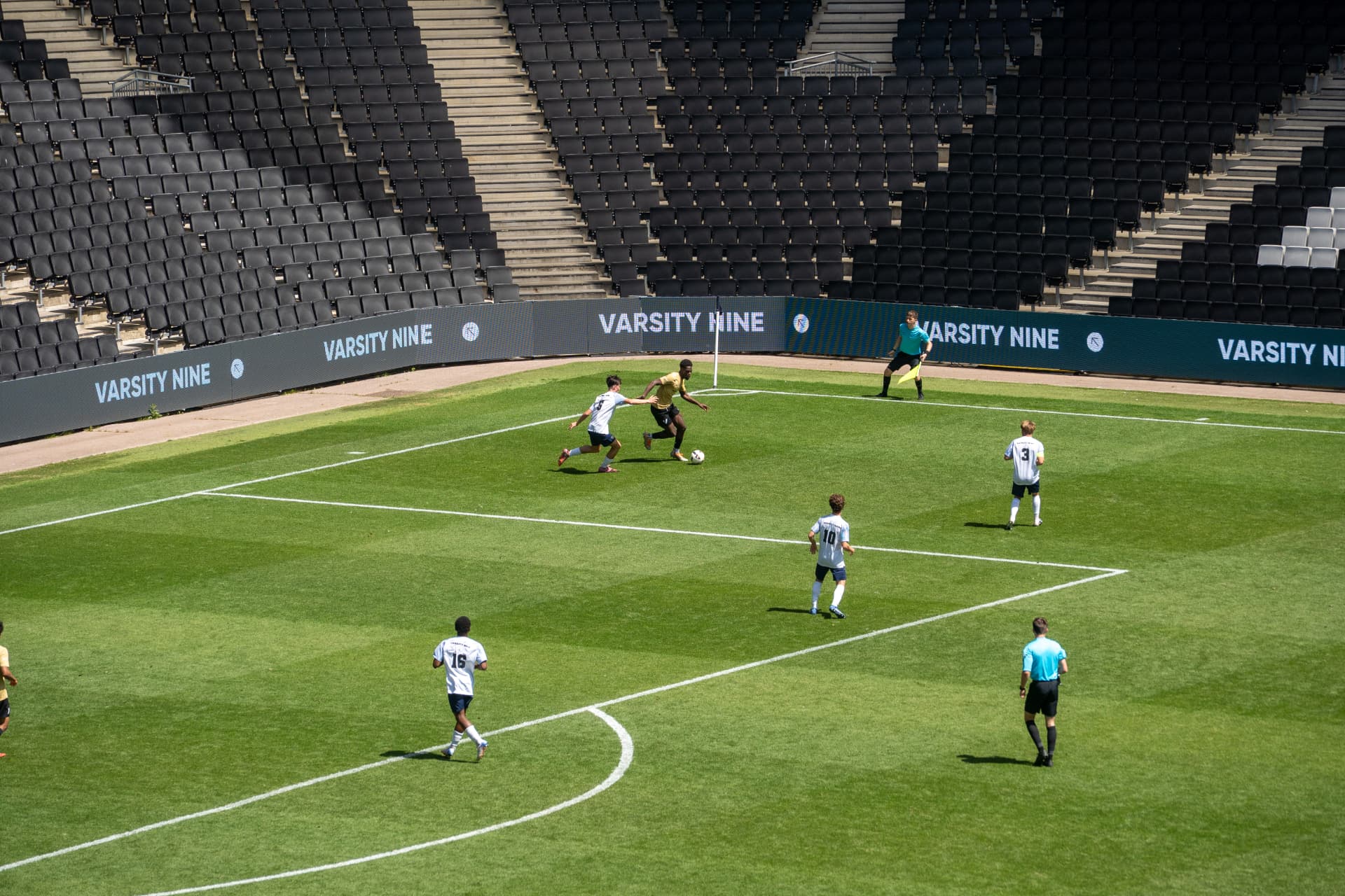 Wide view of a Next Wave Championship match inside Stadium MK